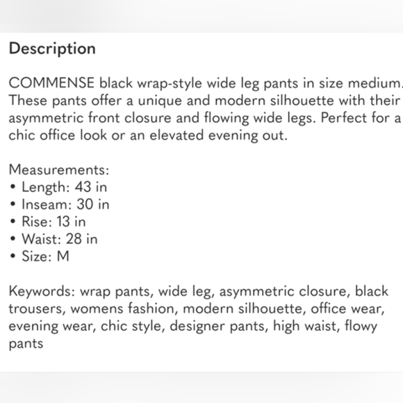 Commense Asymmetric Wide-Leg Women's Pants - Picture 6 of 6